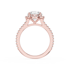 Round Cut Lab Diamond Halo Engagement Pave Ring