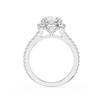 Round Cut Lab Diamond Halo Engagement Pave Ring