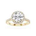 Round Cut Lab Diamond Halo Engagement Pave Ring