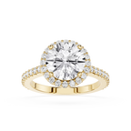 Round Cut Lab Diamond Halo Engagement Pave Ring