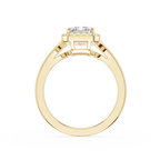 Emerald Cut Lab Diamond Halo Split Shank Ring
