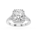 Radiant Cut Lab Diamond Halo Split Shank Ring