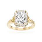 Radiant Cut Lab Diamond Halo Split Shank Ring