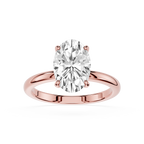 Oval Cut Lab Diamond Four Prong Solitaire Ring