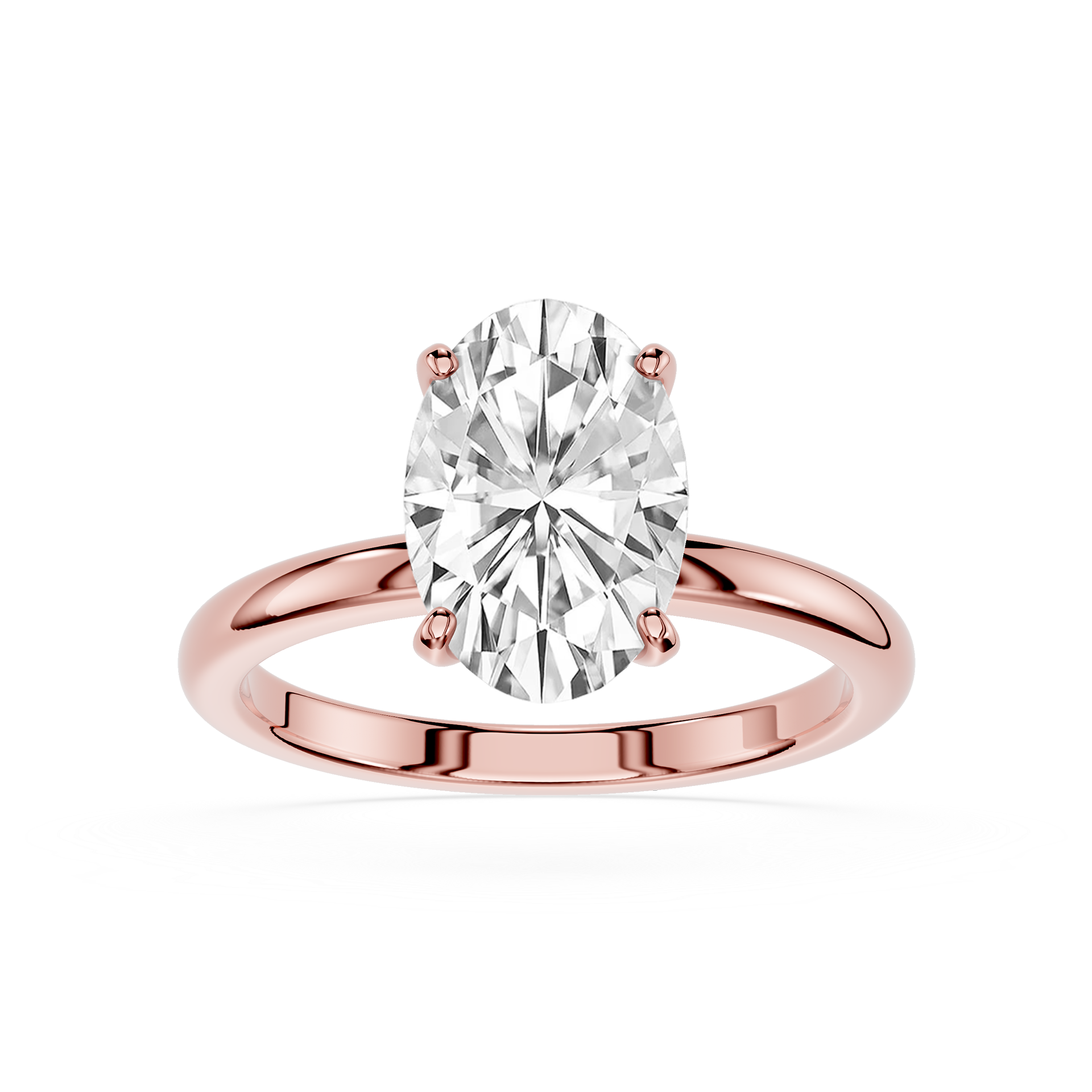 Oval Cut Lab Diamond Four Prong Solitaire Ring