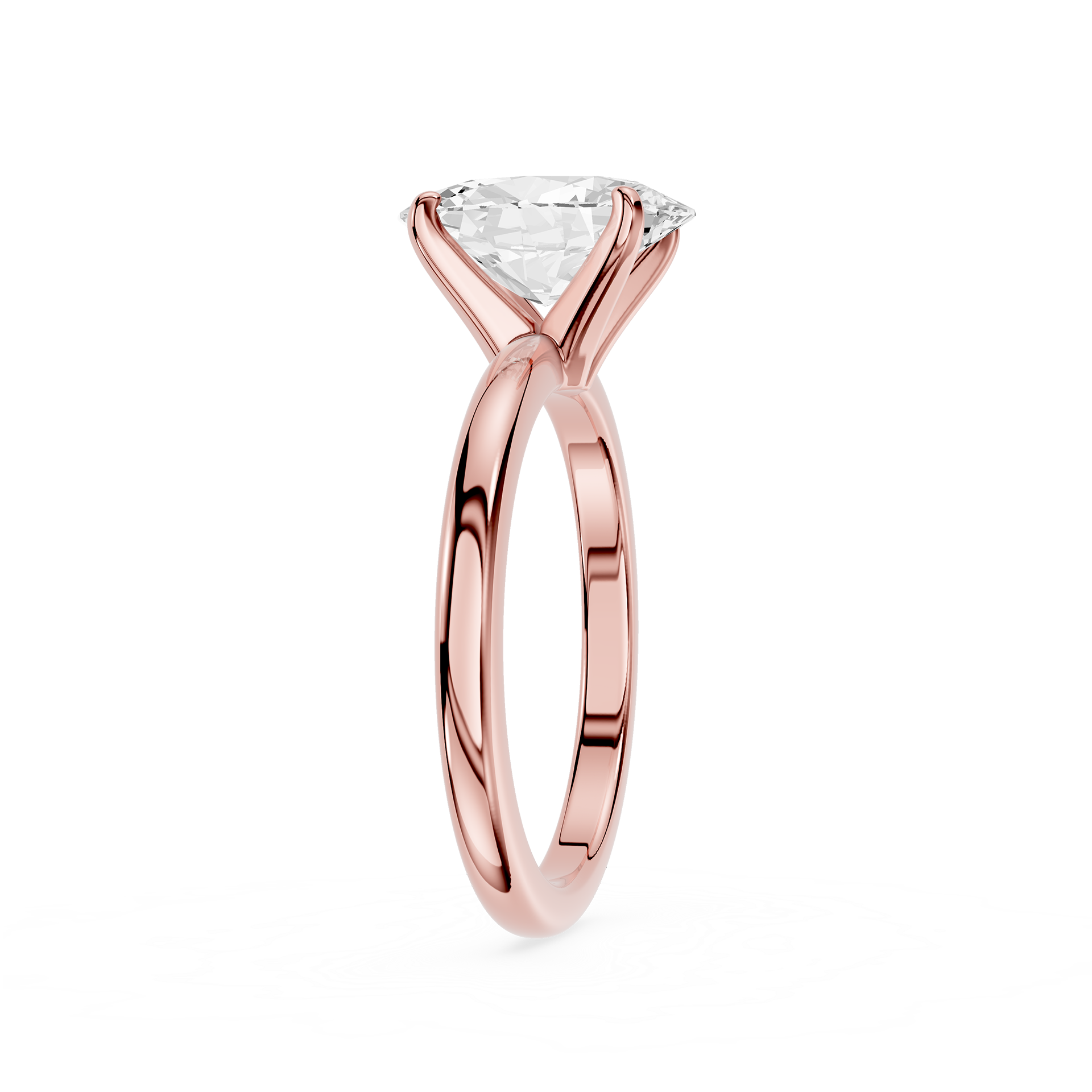 Oval Cut Lab Diamond Four Prong Solitaire Ring