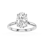 Oval Cut Lab Diamond Four Prong Solitaire Ring