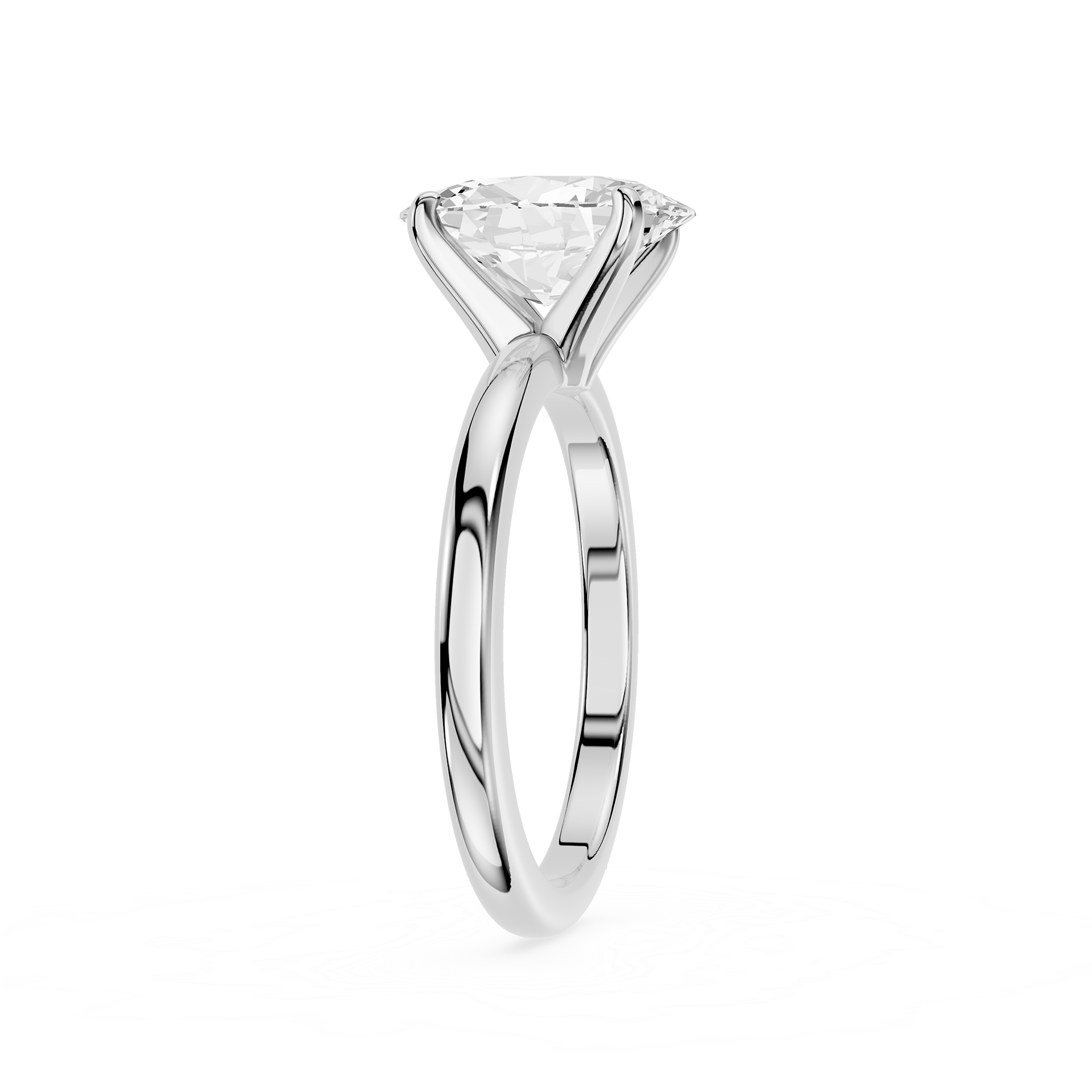 Oval Cut Lab Diamond Four Prong Solitaire Ring