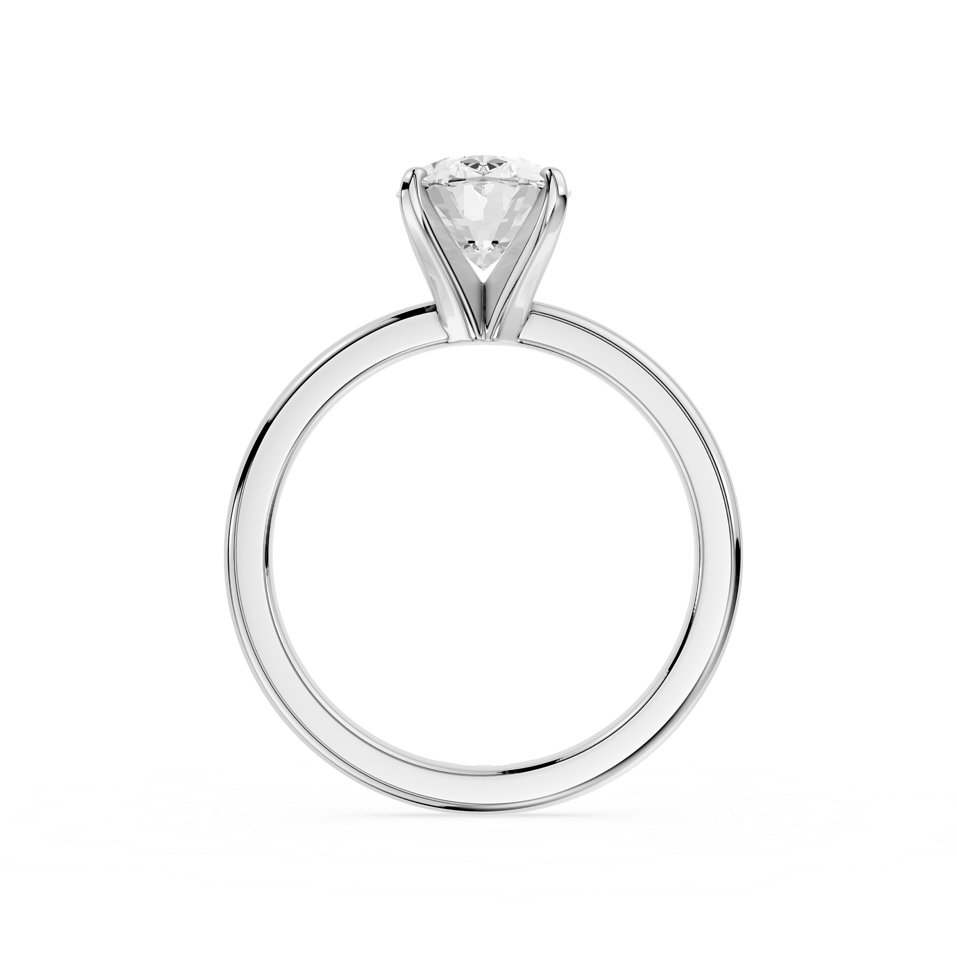 Oval Cut Lab Diamond Four Prong Solitaire Ring