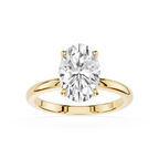 Oval Cut Lab Diamond Four Prong Solitaire Ring