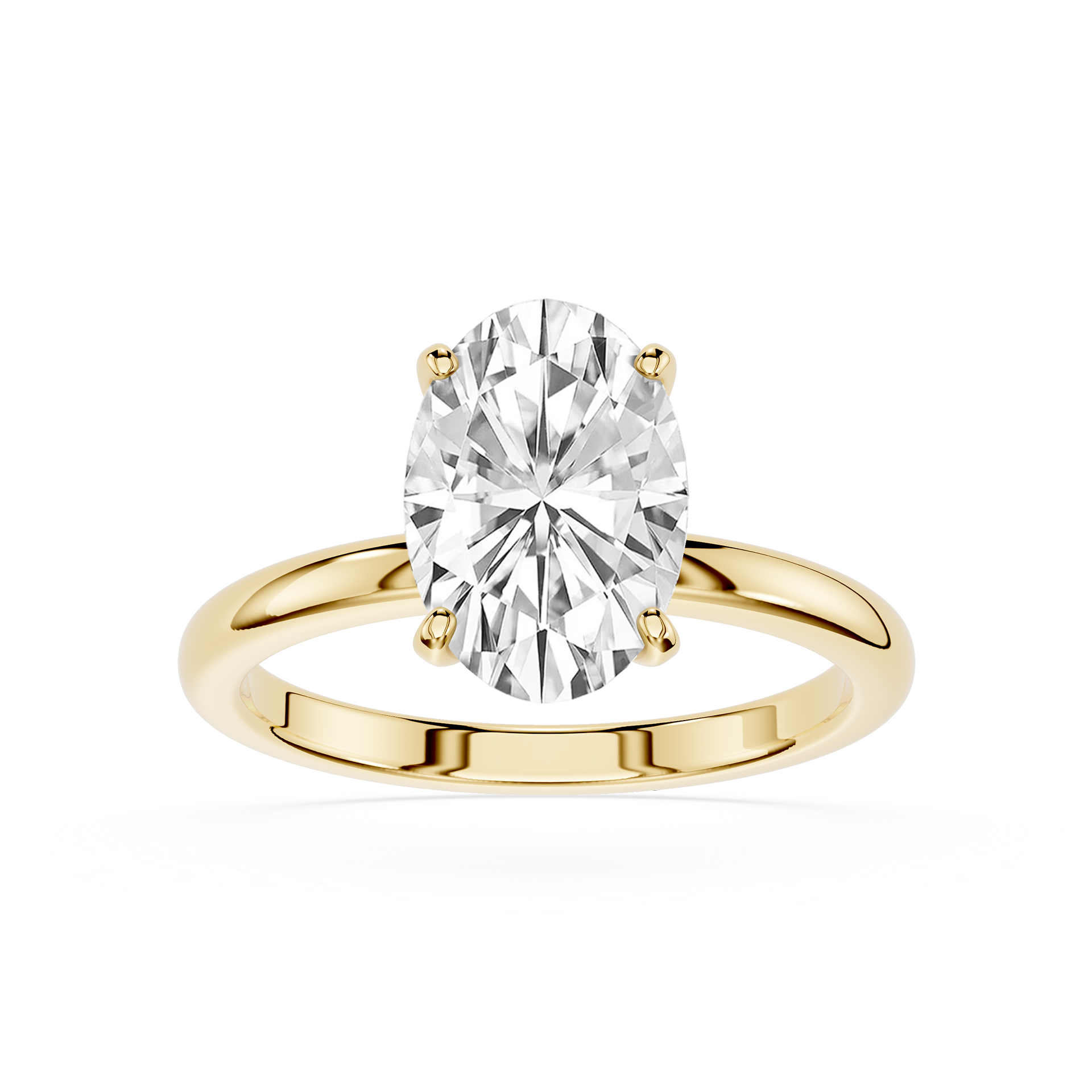 Oval Cut Lab Diamond Four Prong Solitaire Ring