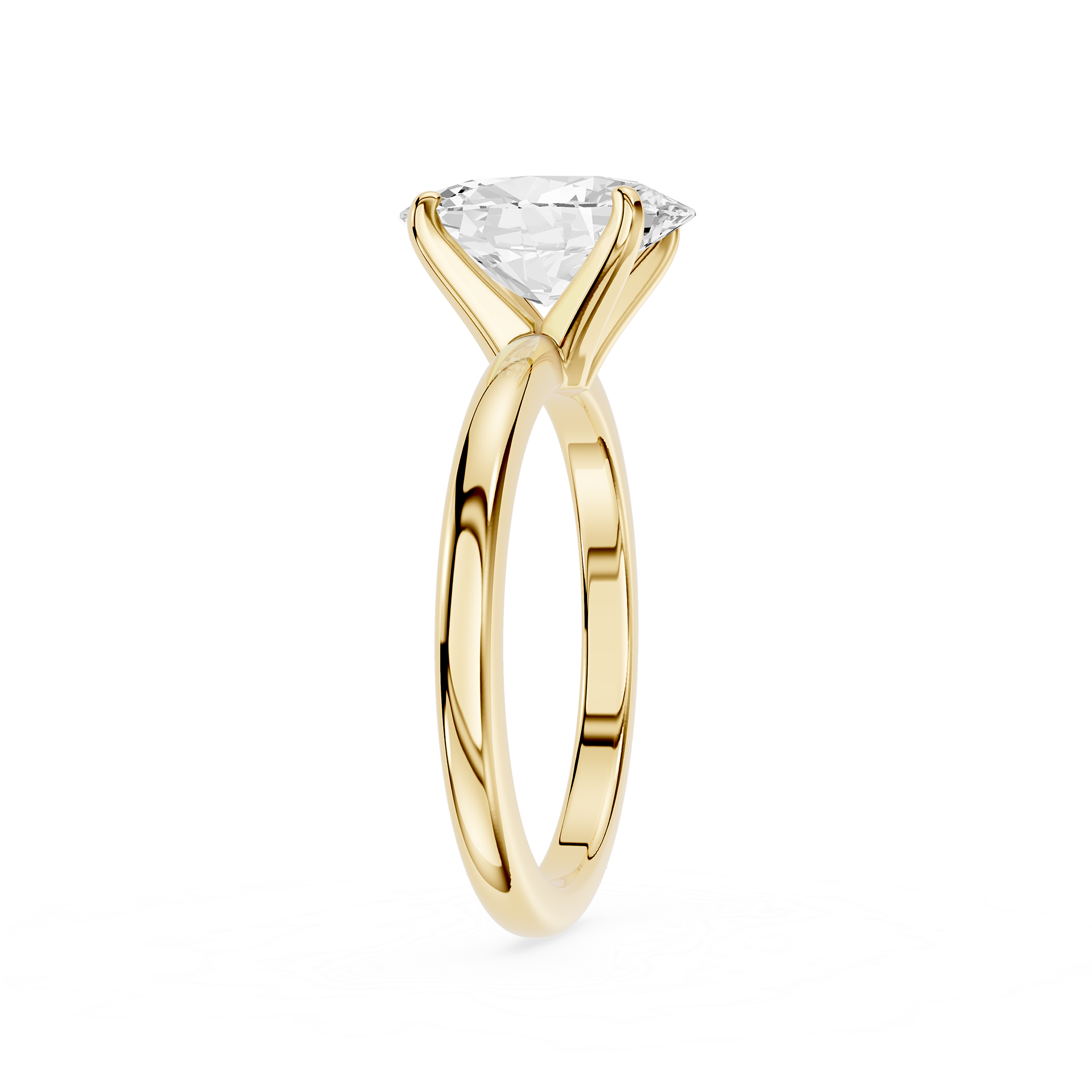 Oval Cut Lab Diamond Four Prong Solitaire Ring