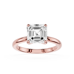 Square Emerald Cut Lab Diamond Solitaire Ring