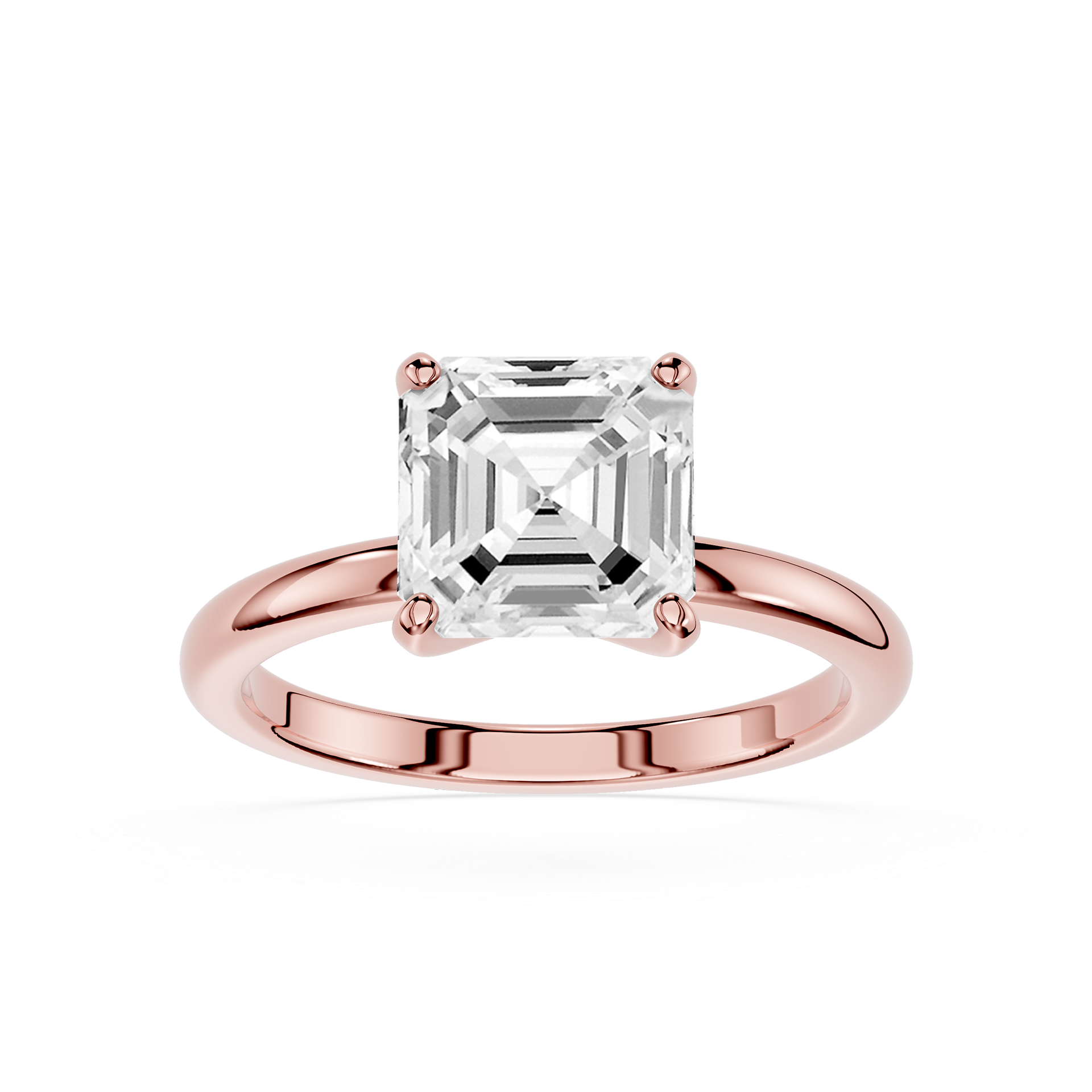 Square Emerald Cut Lab Diamond Solitaire Ring