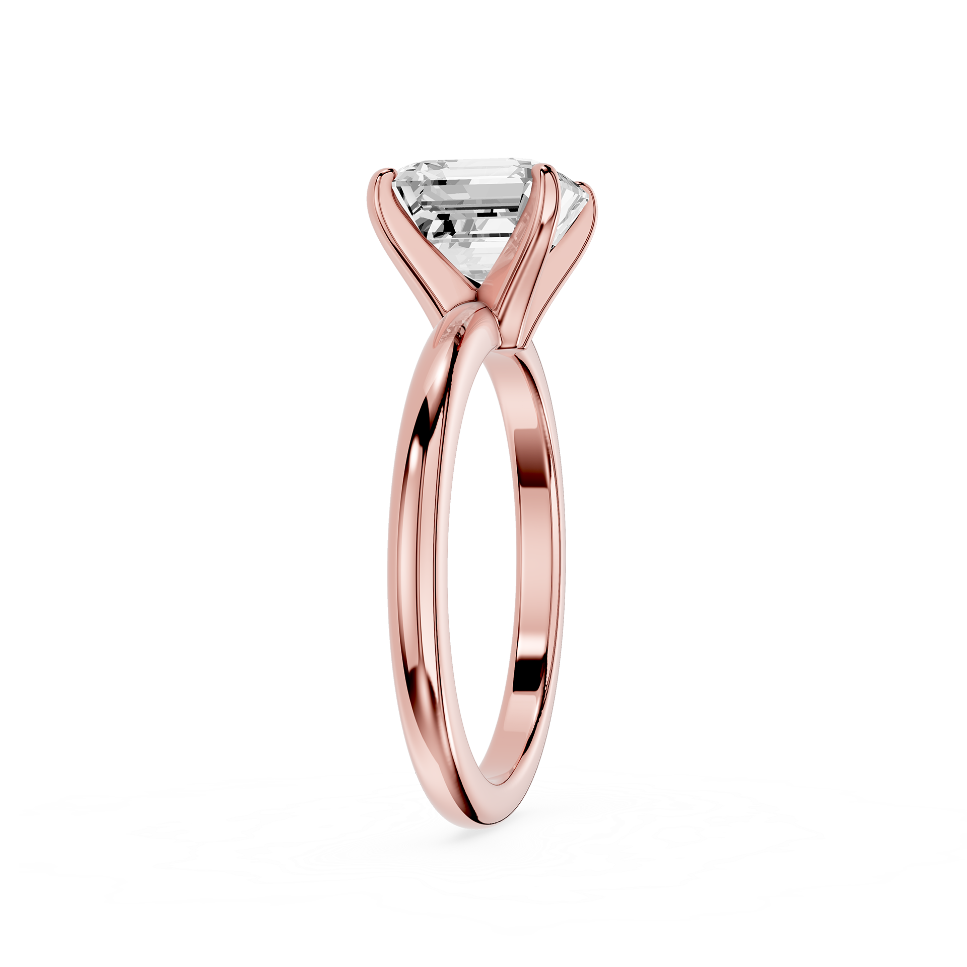 Square Emerald Cut Lab Diamond Solitaire Ring