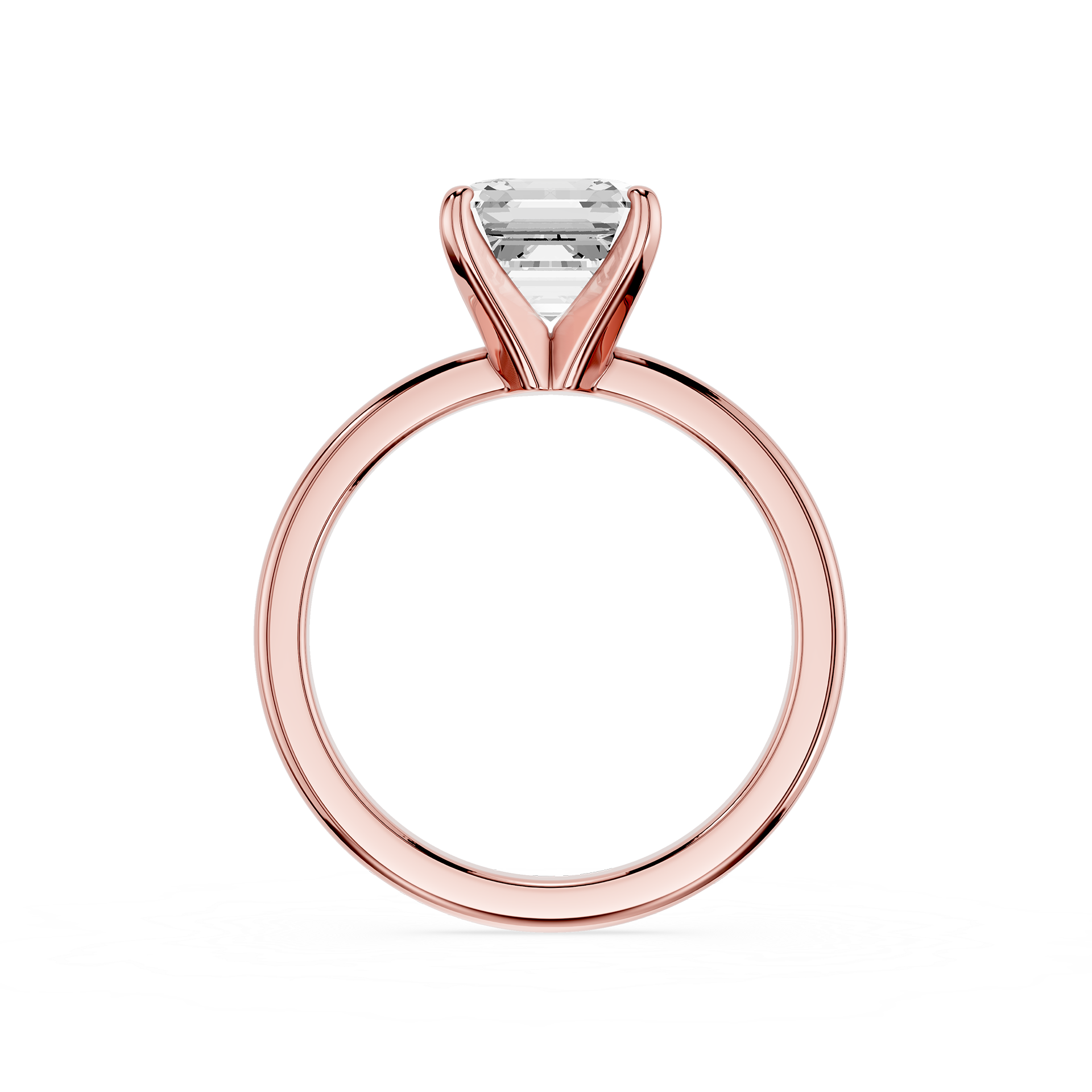 Square Emerald Cut Lab Diamond Solitaire Ring