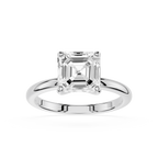 Square Emerald Cut Lab Diamond Solitaire Ring