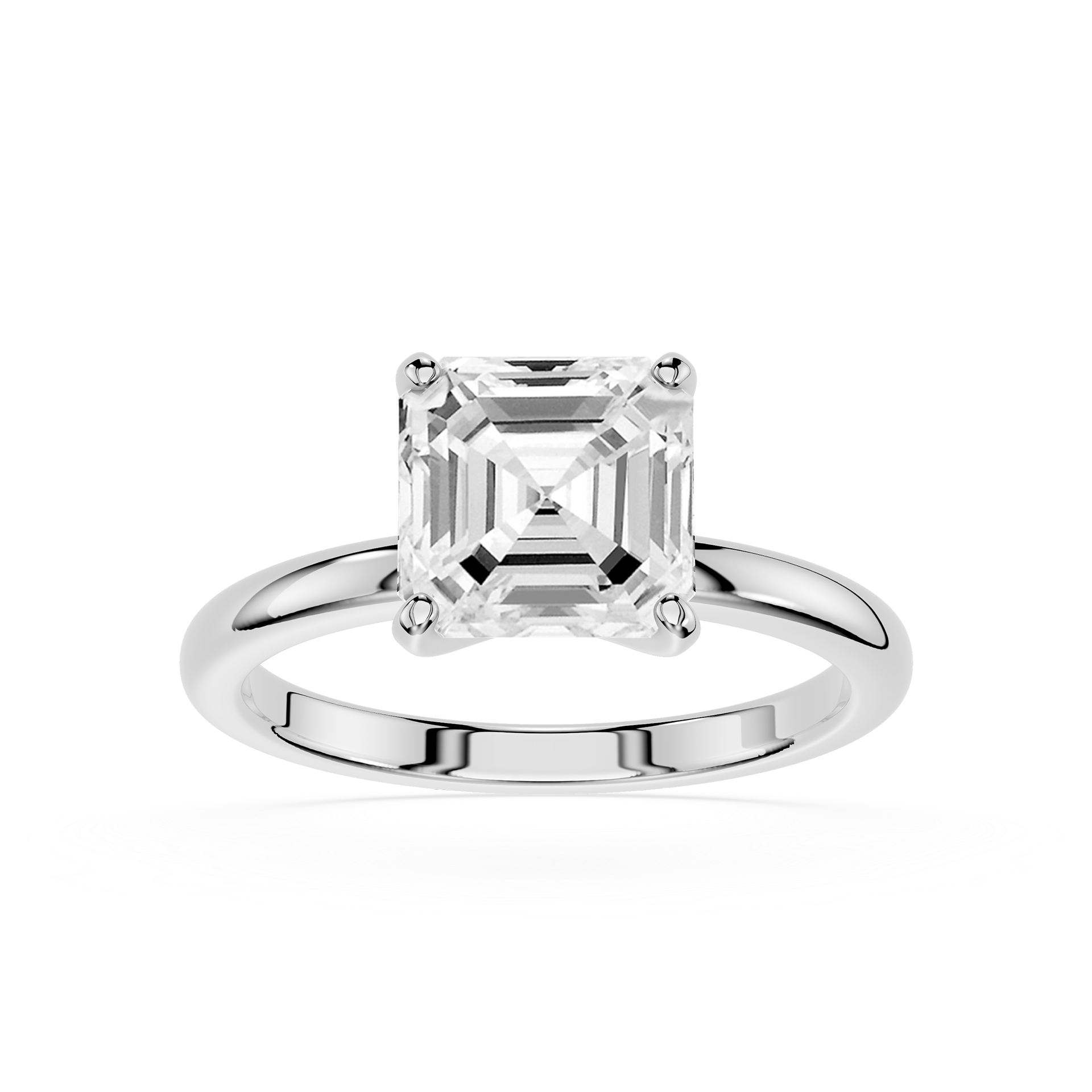 Square Emerald Cut Lab Diamond Solitaire Ring