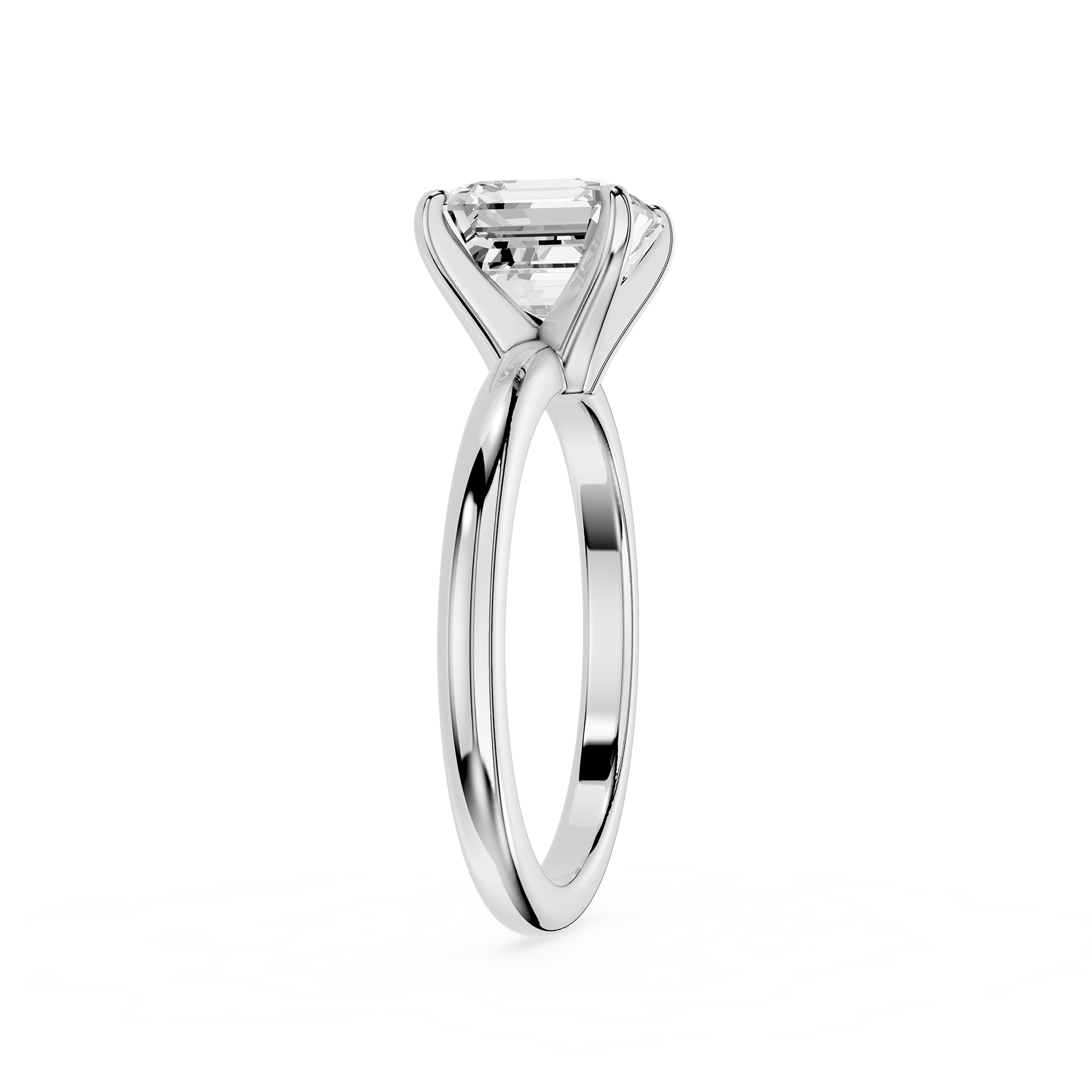 Square Emerald Cut Lab Diamond Solitaire Ring