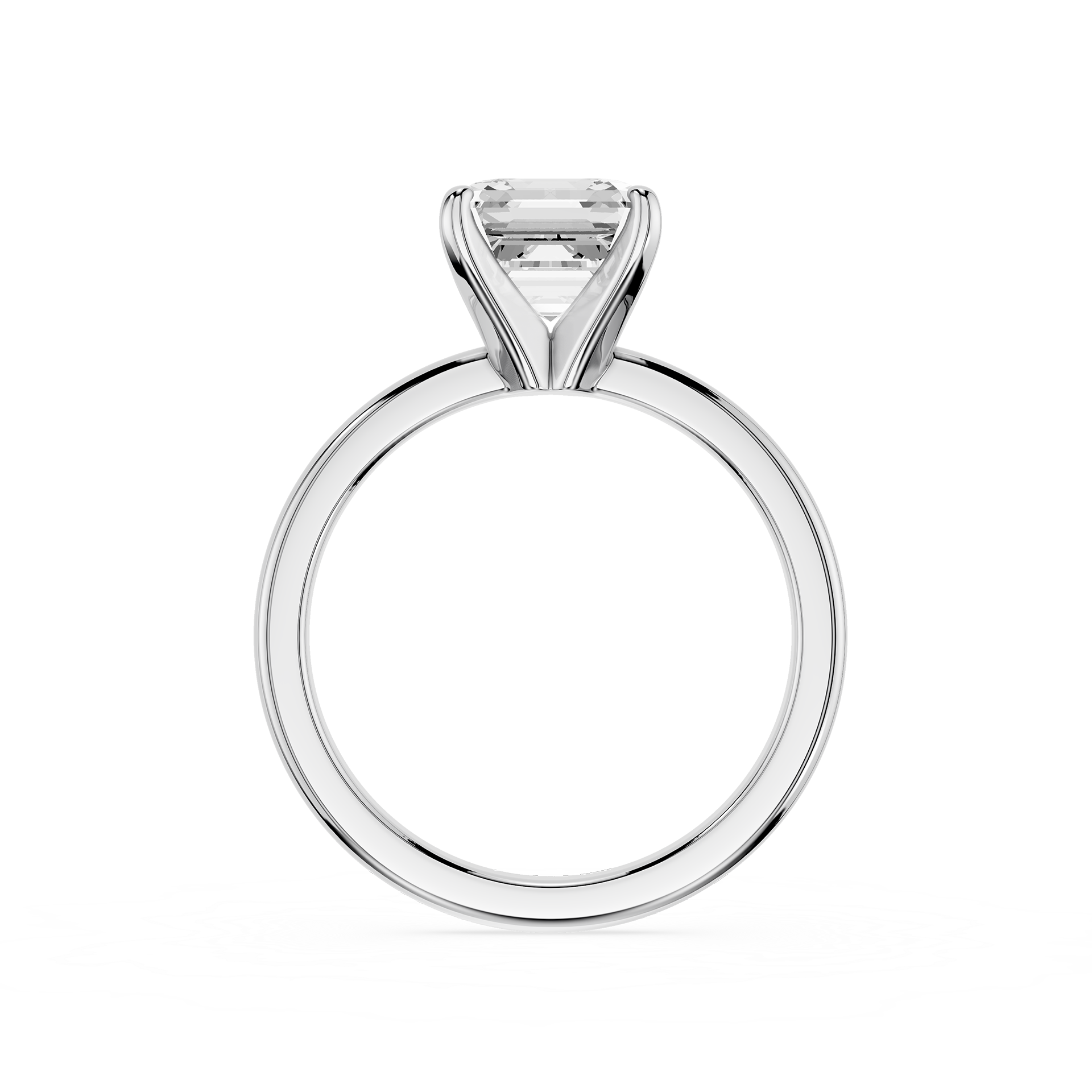 Square Emerald Cut Lab Diamond Solitaire Ring