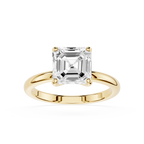Square Emerald Cut Lab Diamond Solitaire Ring