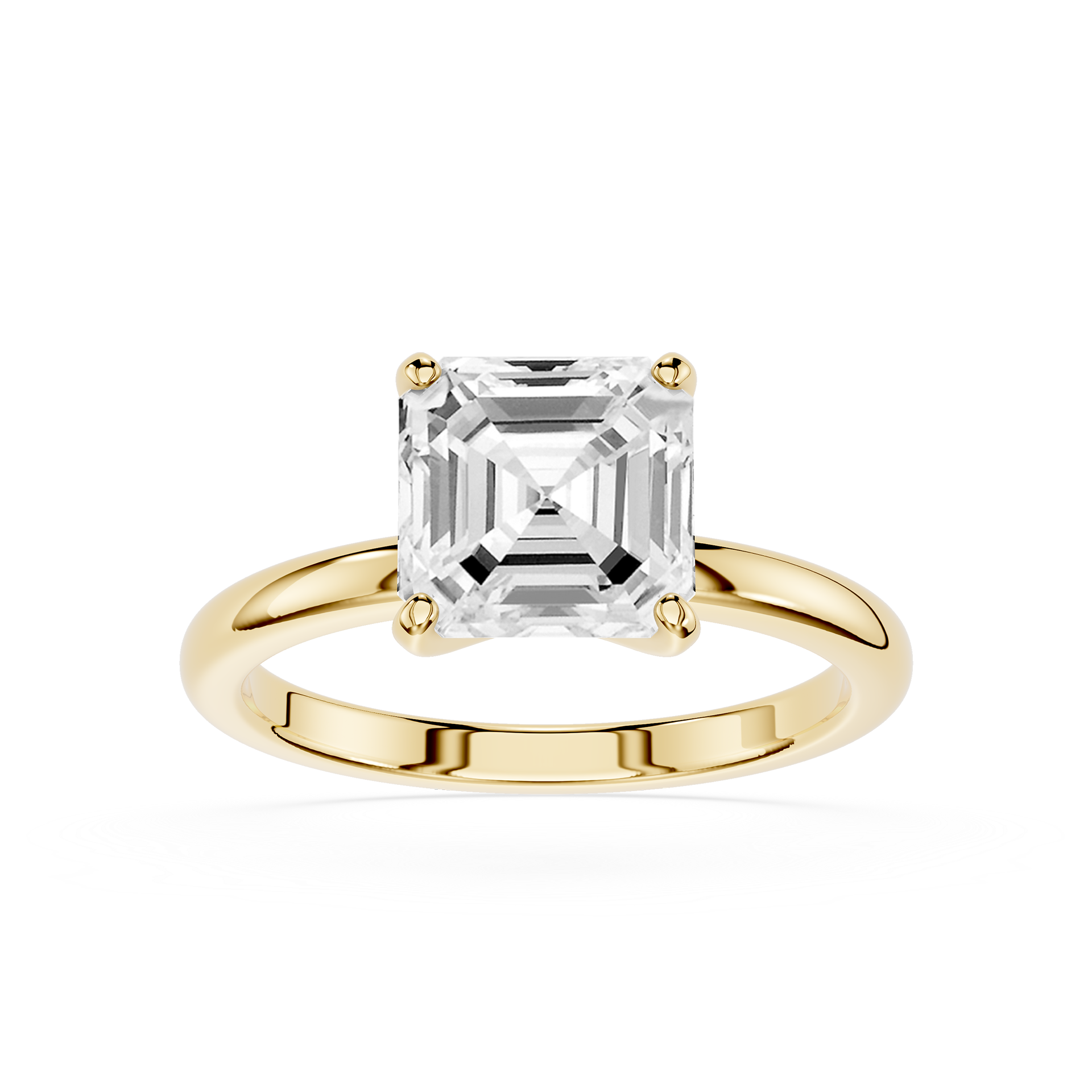 Square Emerald Cut Lab Diamond Solitaire Ring