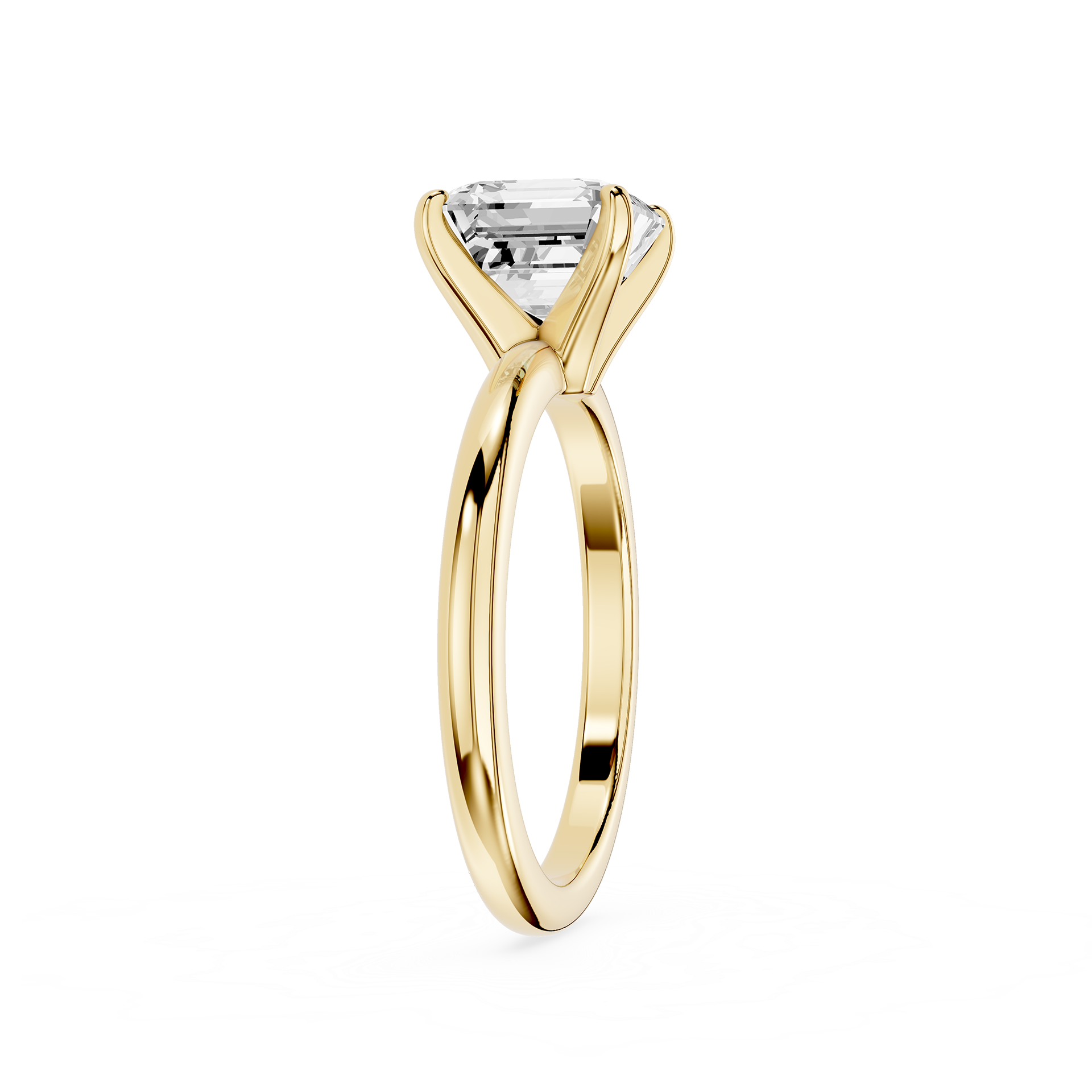 Square Emerald Cut Lab Diamond Solitaire Ring