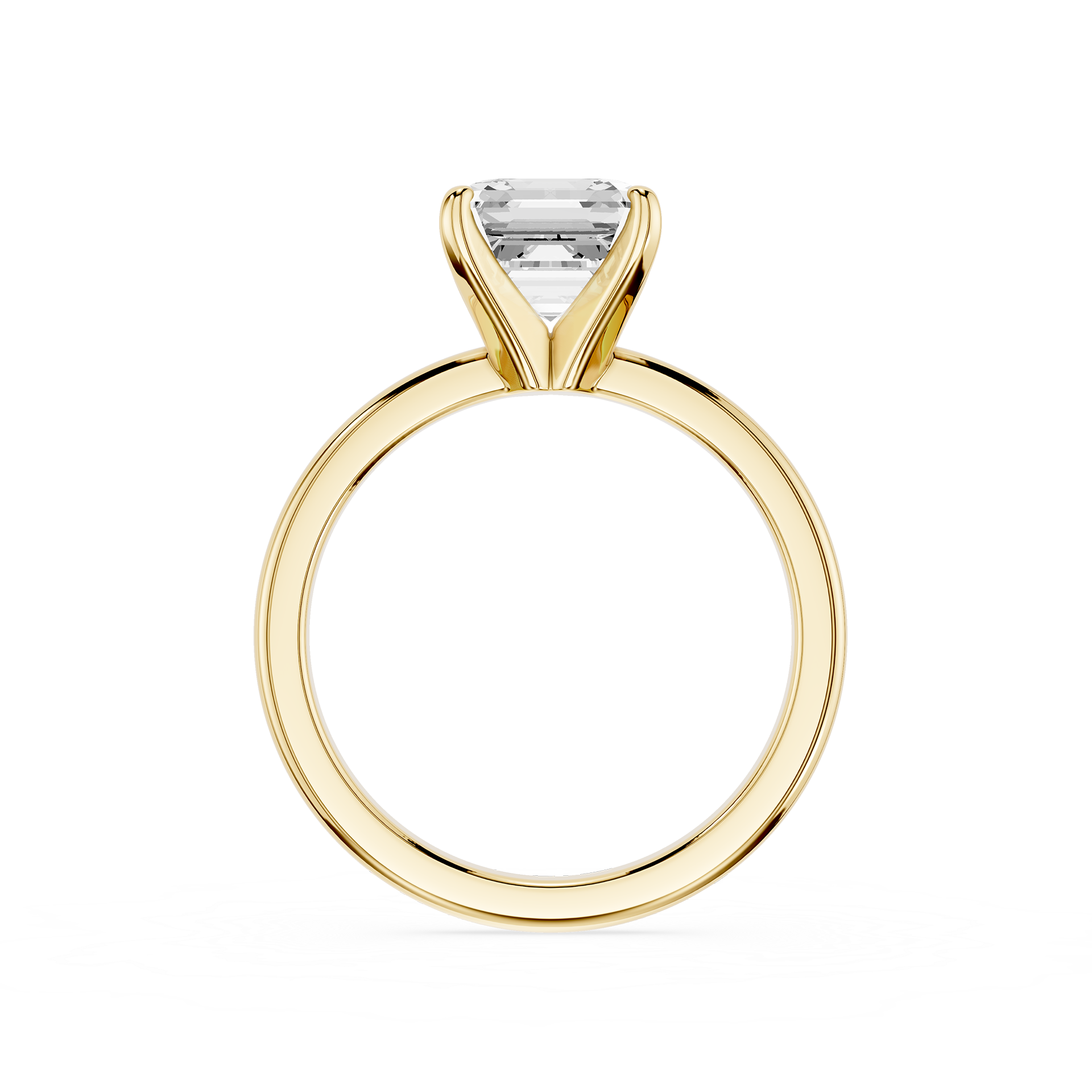 Square Emerald Cut Lab Diamond Solitaire Ring