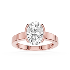 Oval Cut Lab Diamond Two Prong Solitaire Ring
