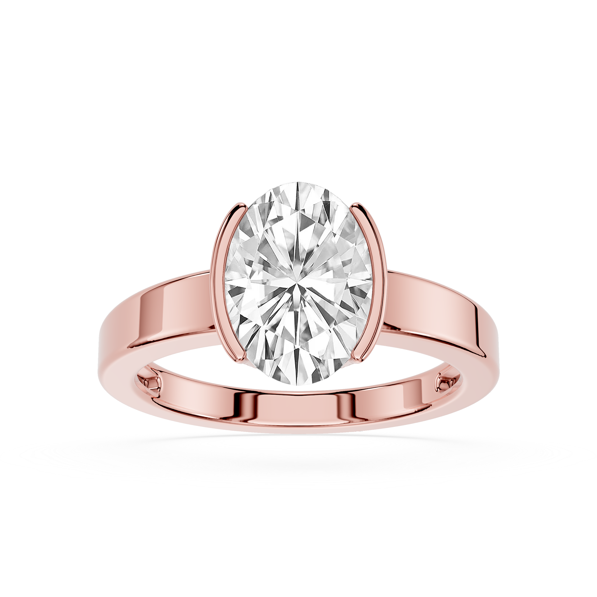 Oval Cut Lab Diamond Two Prong Solitaire Ring