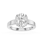 Oval Cut Lab Diamond Two Prong Solitaire Ring