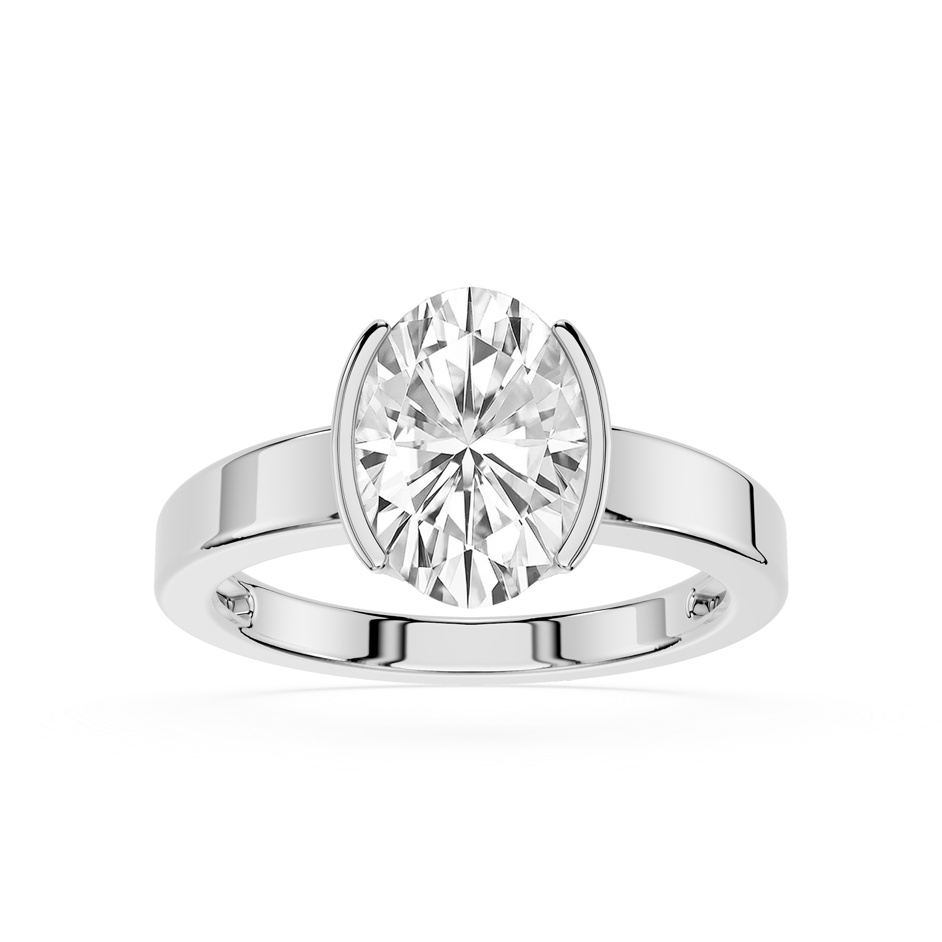 Oval Cut Lab Diamond Two Prong Solitaire Ring