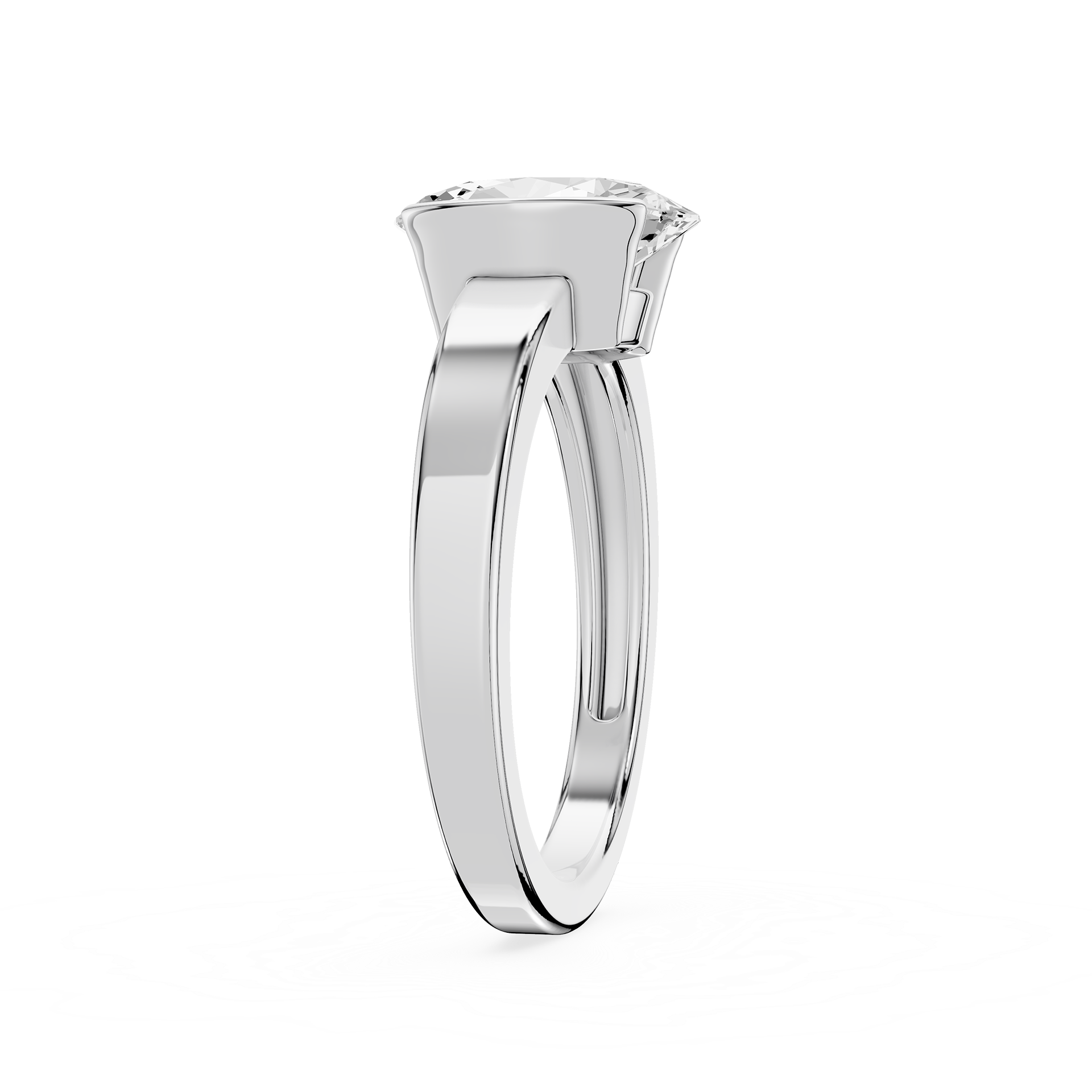 Oval Cut Lab Diamond Two Prong Solitaire Ring