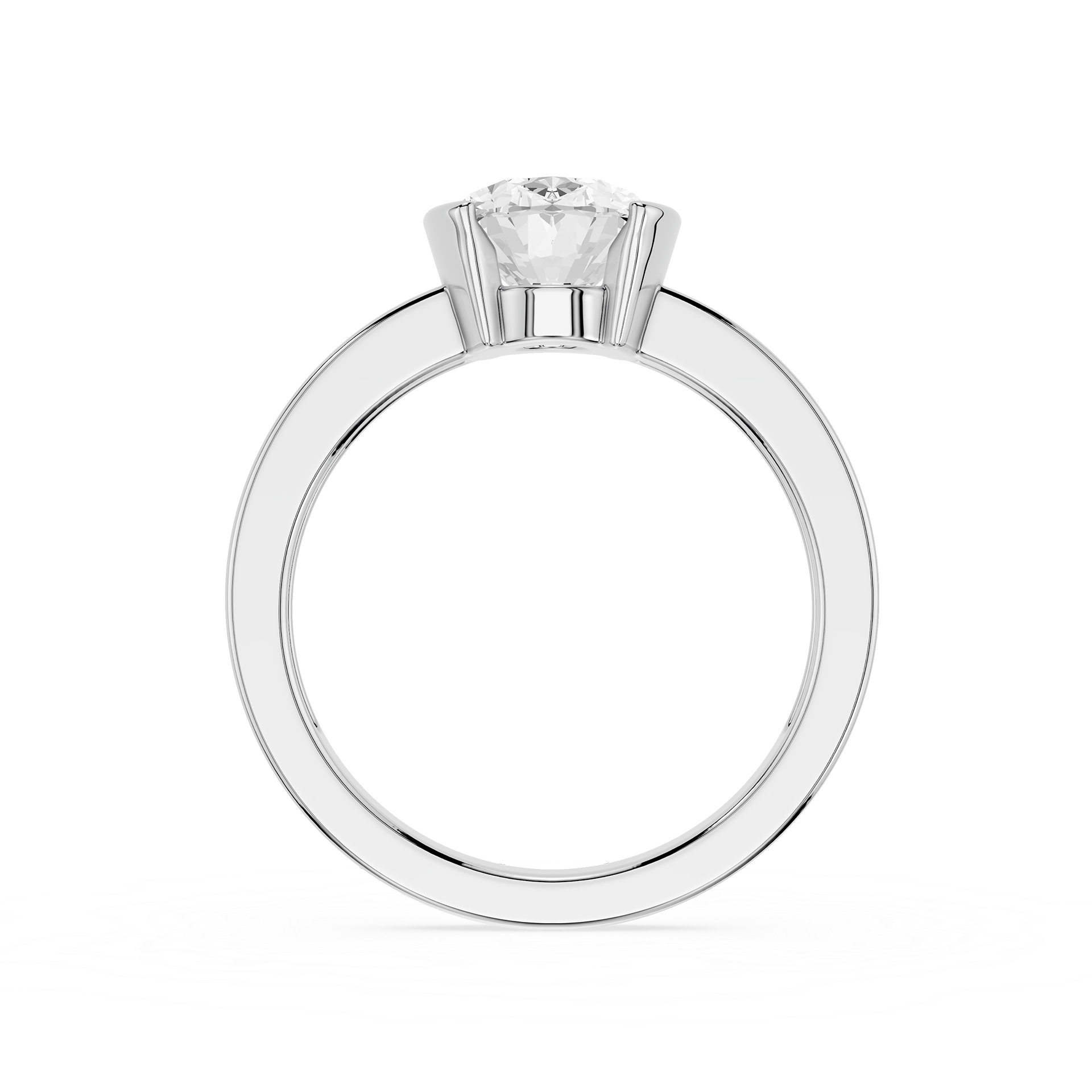 Oval Cut Lab Diamond Two Prong Solitaire Ring