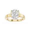 Oval Cut Lab Diamond Two Prong Solitaire Ring
