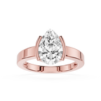 Pear Cut Lab Diamond Two Prong Solitaire Ring