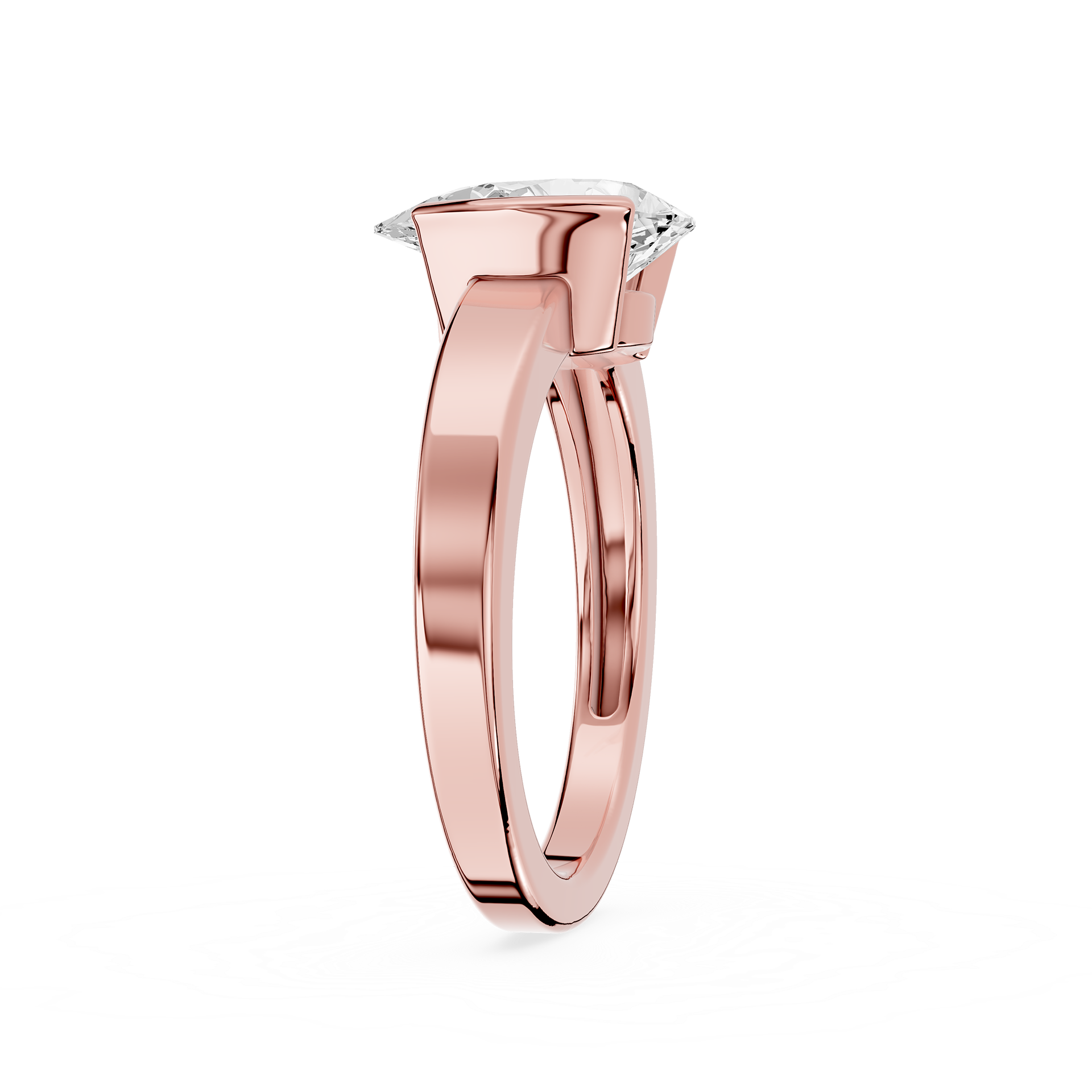 Pear Cut Lab Diamond Two Prong Solitaire Ring