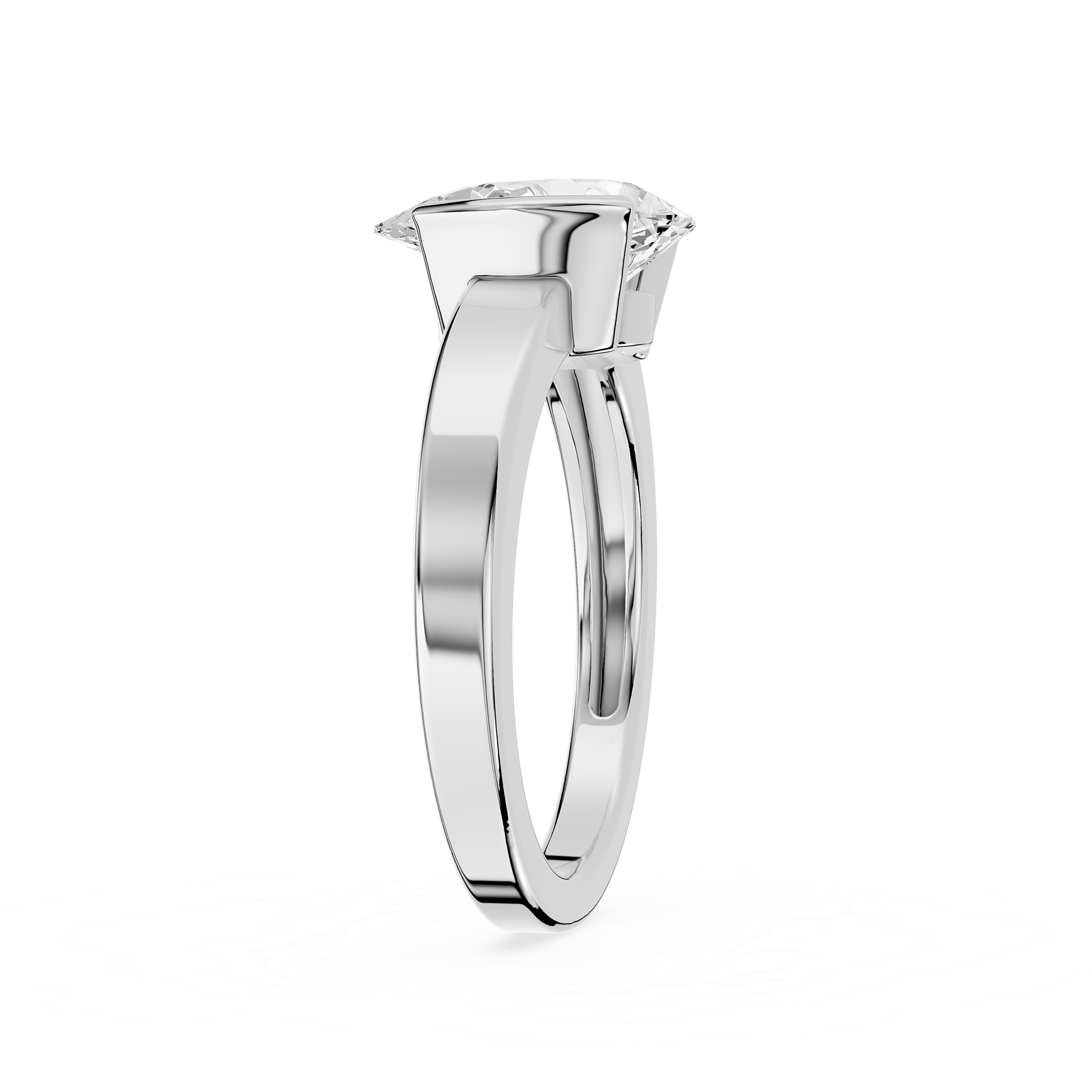 Pear Cut Lab Diamond Two Prong Solitaire Ring