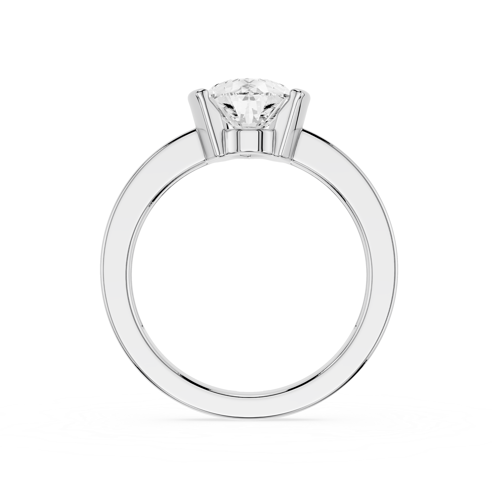 Pear Cut Lab Diamond Two Prong Solitaire Ring