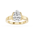 Pear Cut Lab Diamond Two Prong Solitaire Ring