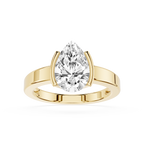 Pear Cut Lab Diamond Two Prong Solitaire Ring