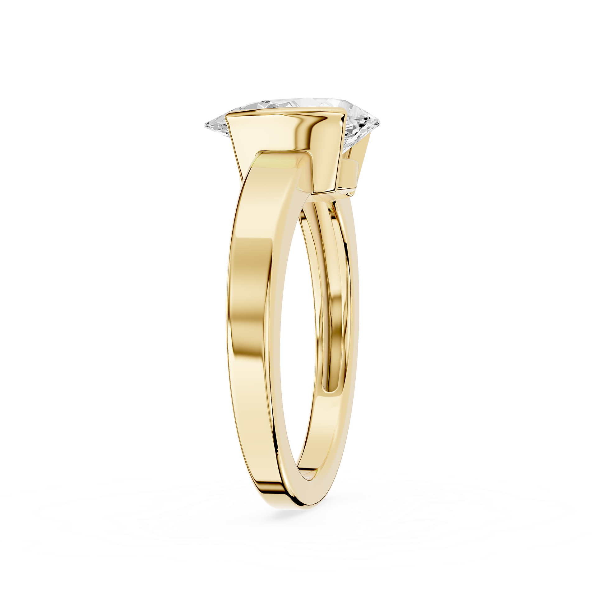 Pear Cut Lab Diamond Two Prong Solitaire Ring