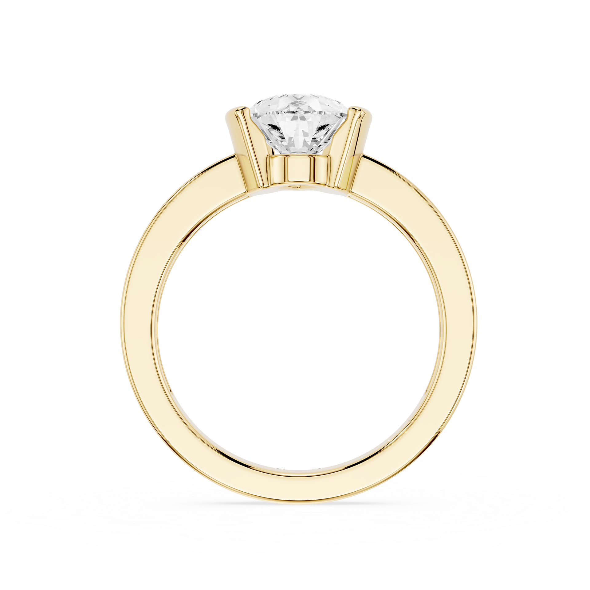 Pear Cut Lab Diamond Two Prong Solitaire Ring