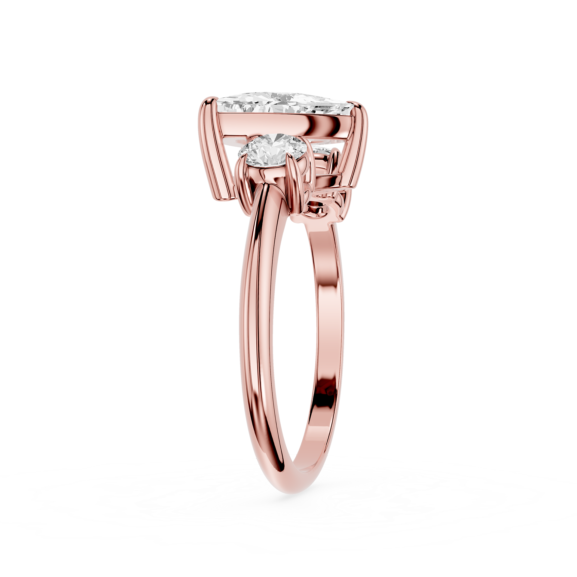 Trillion Cut Lab Diamond Three Stone Ring
