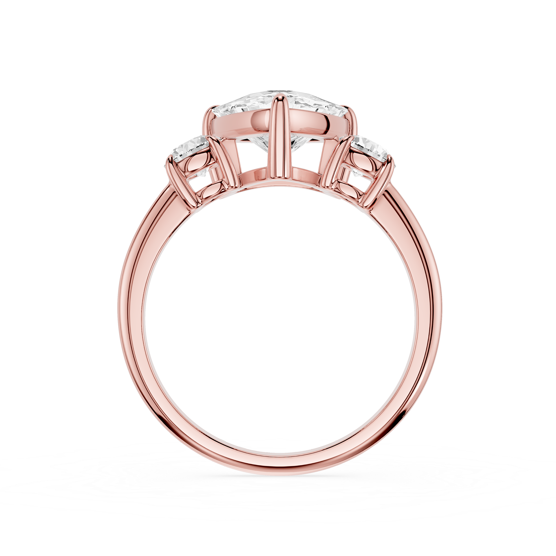 Trillion Cut Lab Diamond Three Stone Ring