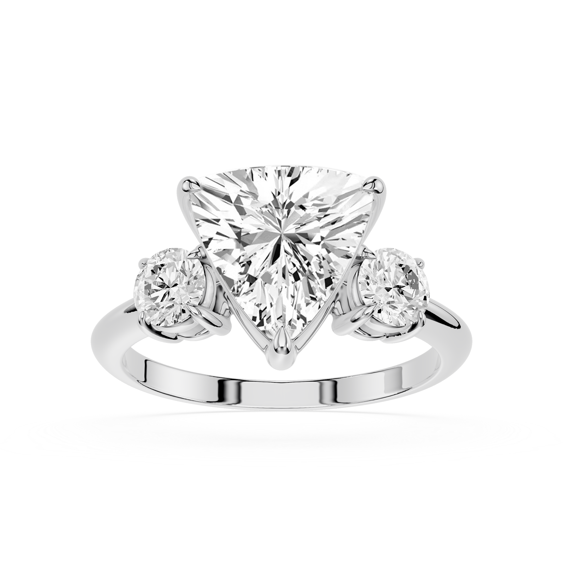 Trillion Cut Lab Diamond Three Stone Ring
