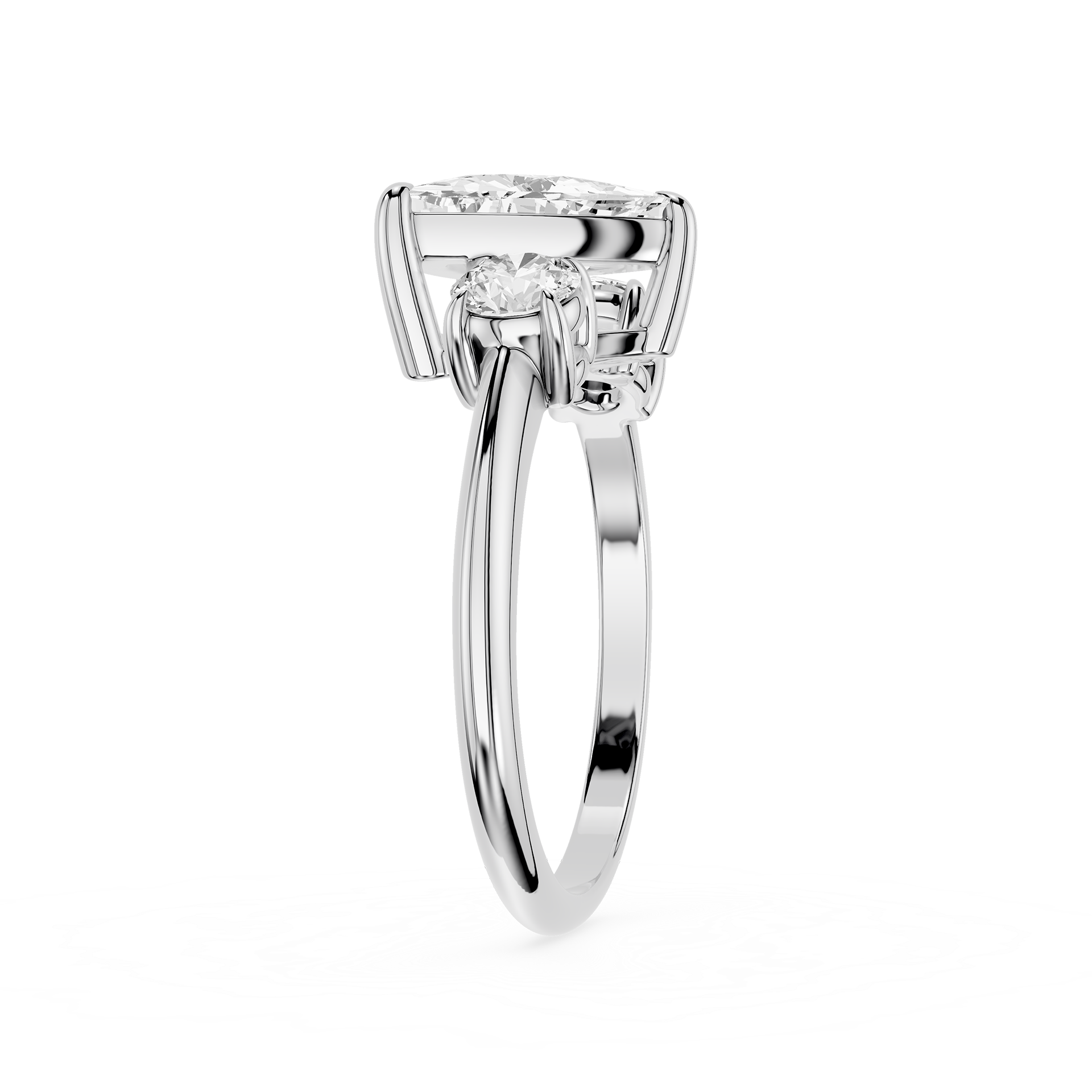 Trillion Cut Lab Diamond Three Stone Ring