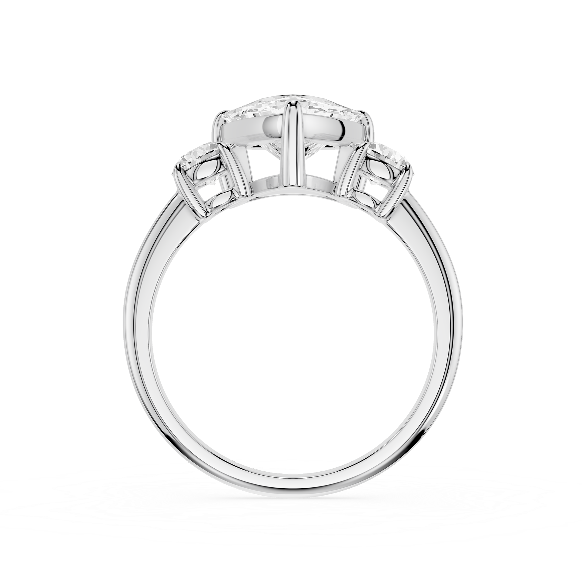 Trillion Cut Lab Diamond Three Stone Ring