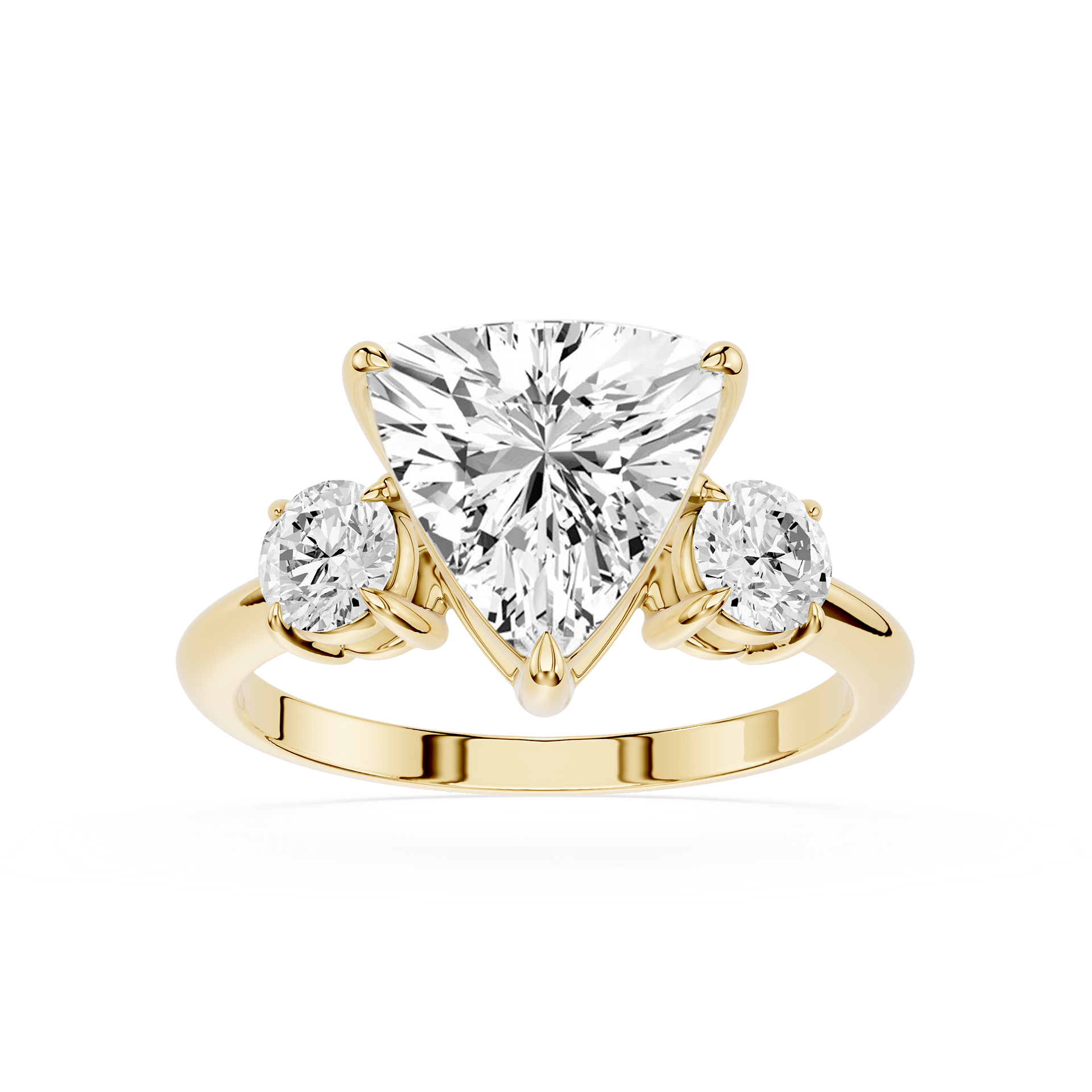 Trillion Cut Lab Diamond Three Stone Ring