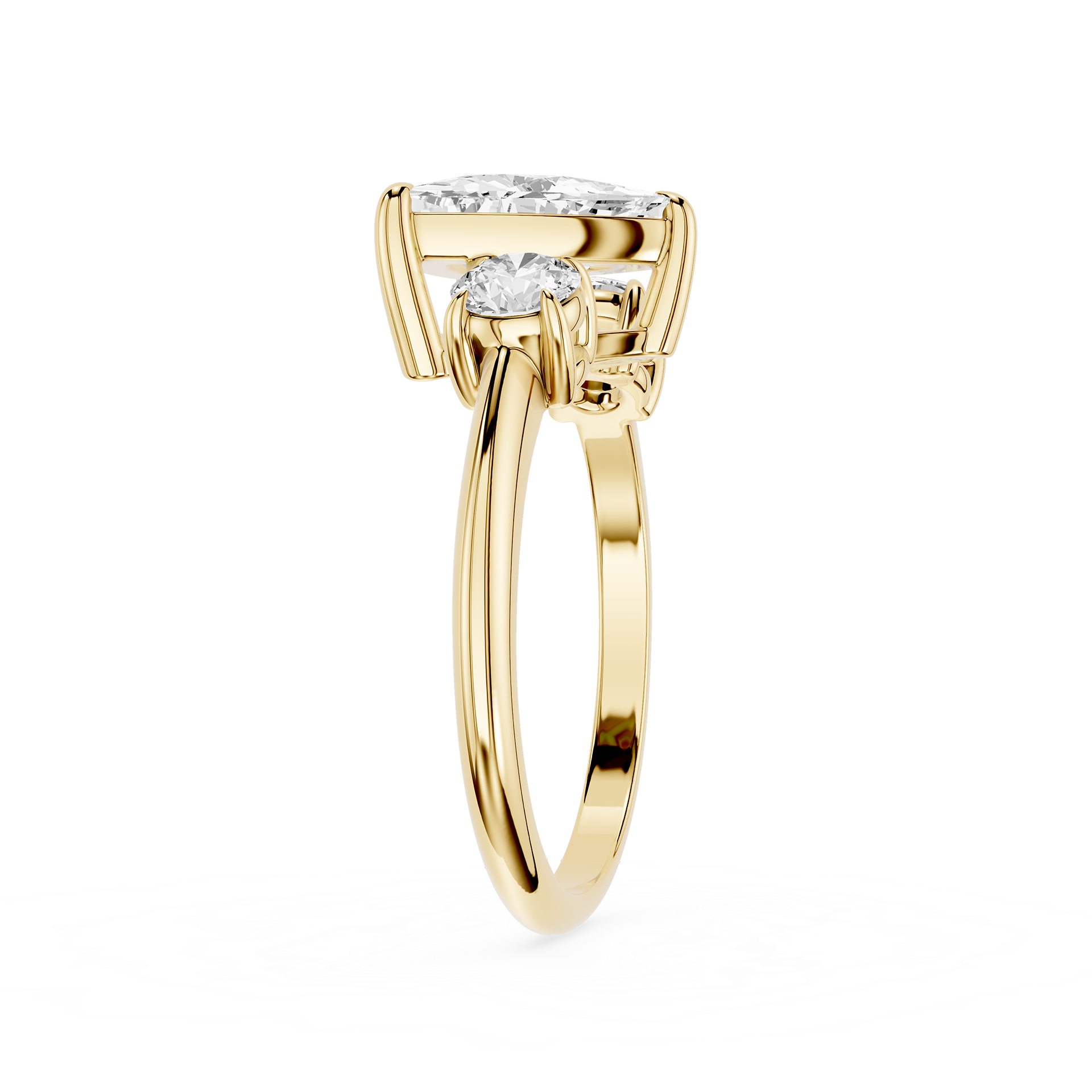 Trillion Cut Lab Diamond Three Stone Ring